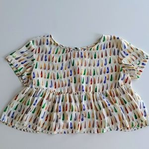 Silk feeling designer crop top